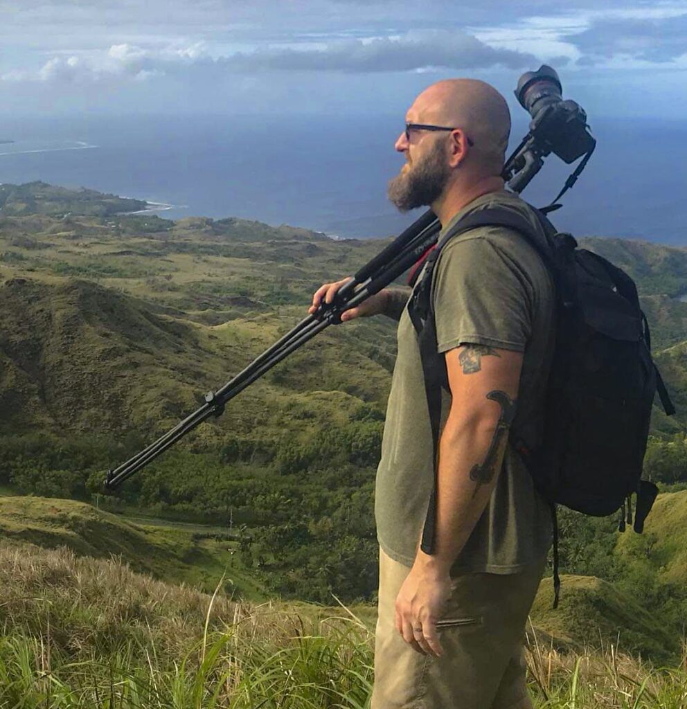 Author Jason Betzing at the top of Mount Lam Lam Agat, Guam